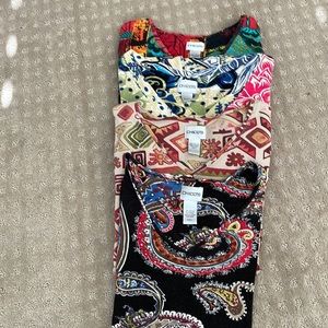 Beautiful bundle of four Chicos three-quarter sleeve tops